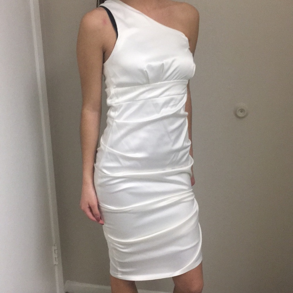 White satin dress